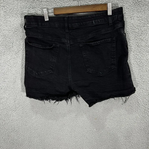 reCreation‎ skort womens 12 black denim shorts raw hem flexi fit stretch pockets - Picture 5 of 8